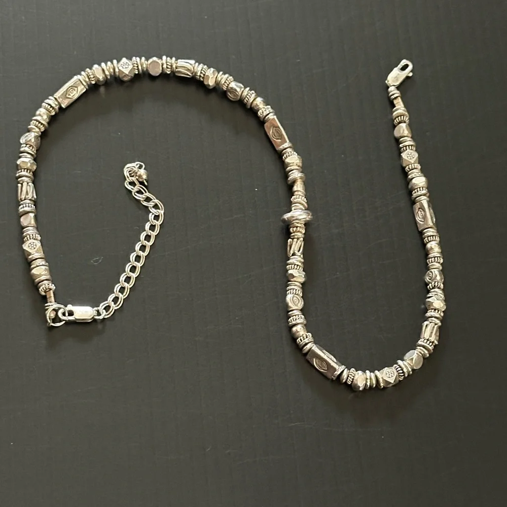 ARTISAN One of a Kind Silver Beaded Necklace - Picture 4 of 6